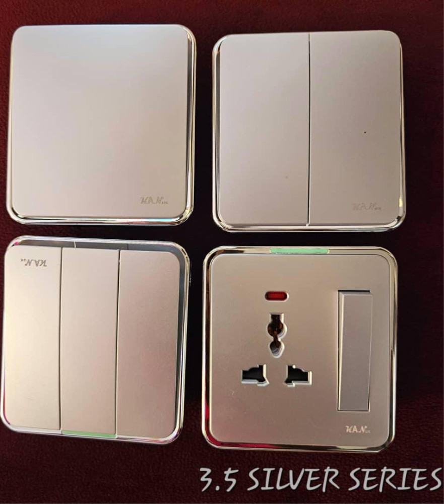 Brushed Steel Swithc and Light