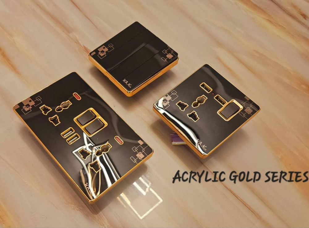 Brushed Steel Swithc and Light