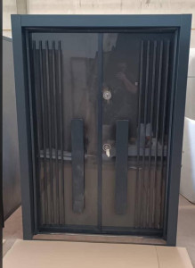 Black Double-tier Aluminum wall-mounted bathroom shelf with hooks