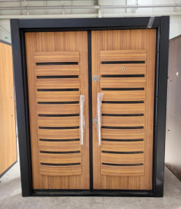 Turkish Security Door with a wood grain finish
