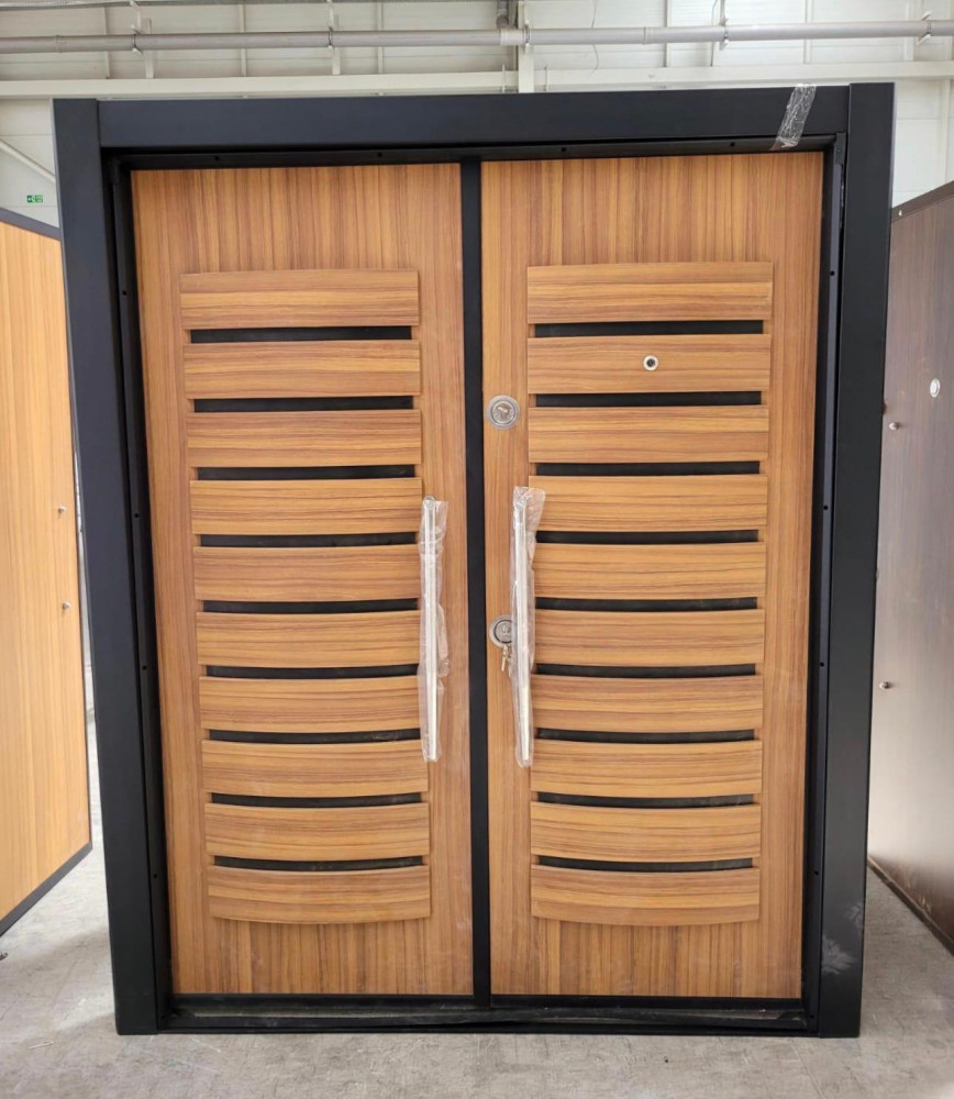 Turkish Security Door with a wood grain finish