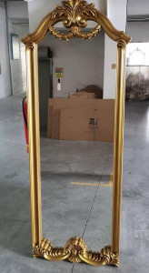 Gold-finished Vintage-style full-length standing or wall mirror 
