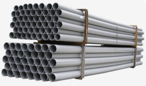 Bulk Stacked Grey PVC/Plastic Pipes