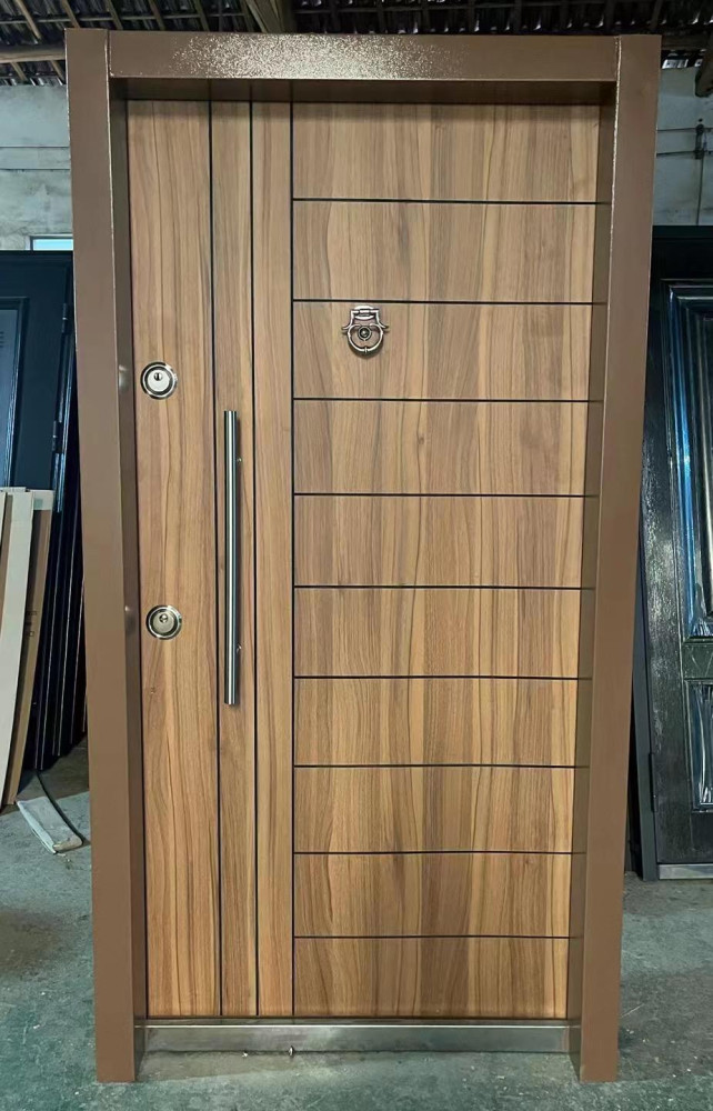 Modern wood-faced Steel Security Door