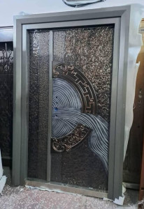 Turkish Luxury Cast Aluminum Security Door constructed from durable materials like steel 