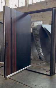 Black and Brown-like Pivot Door