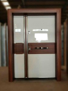 White and Brown finish Turkish Security Door