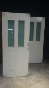 White Interior Door with Two glasses panels