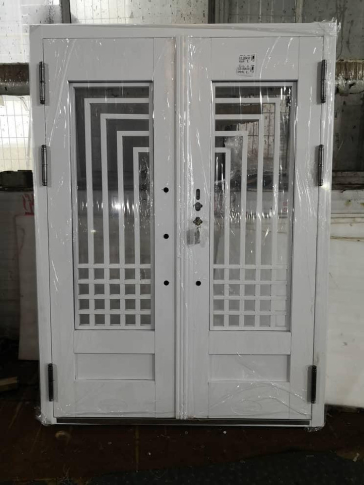 Modern Minimalist Glass-Wood Door