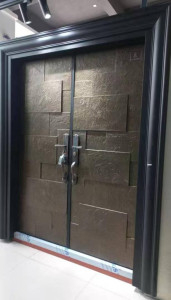 Steel Security Door with a textured matalic finish