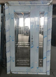 Stainless Steel and glass Security Door 