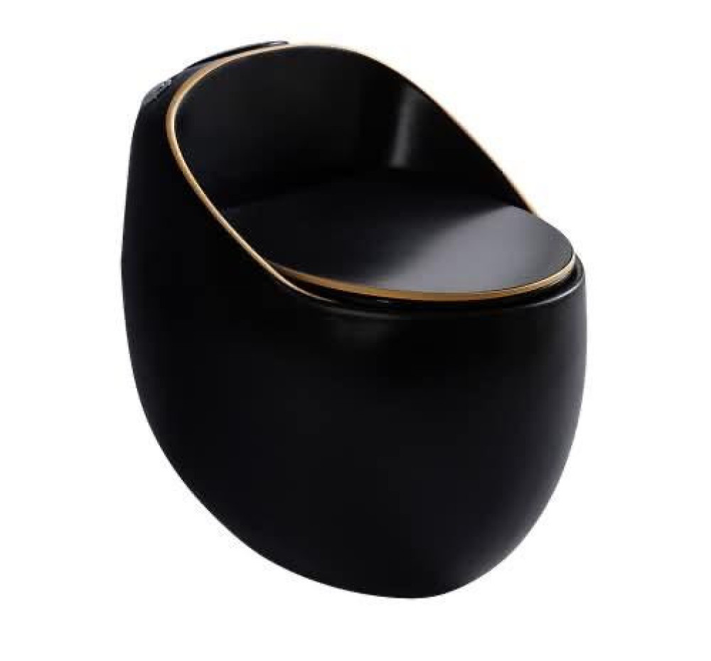 Modern Black and Gold ceramic one-piece toilet(WC)